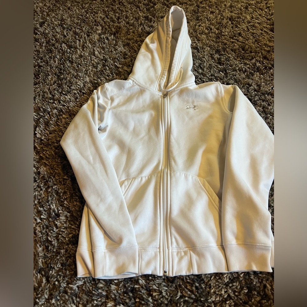 White under Armour zip up hoodie